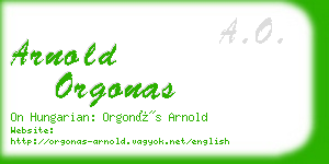 arnold orgonas business card